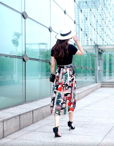 13160-Đầm xòe đen cổ thắt nơ in họa tiết (thun,  voan in )FREESHIP_thumbnail_1