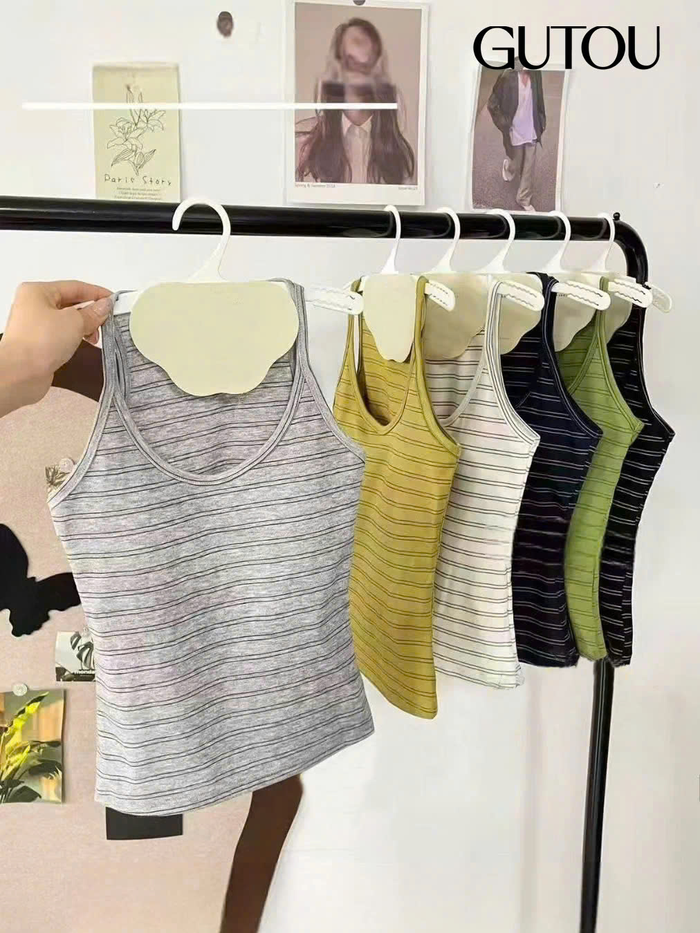 [ GUTOU ] Áo Hai Dây Sọc Ngang Basic_thumbnail_3