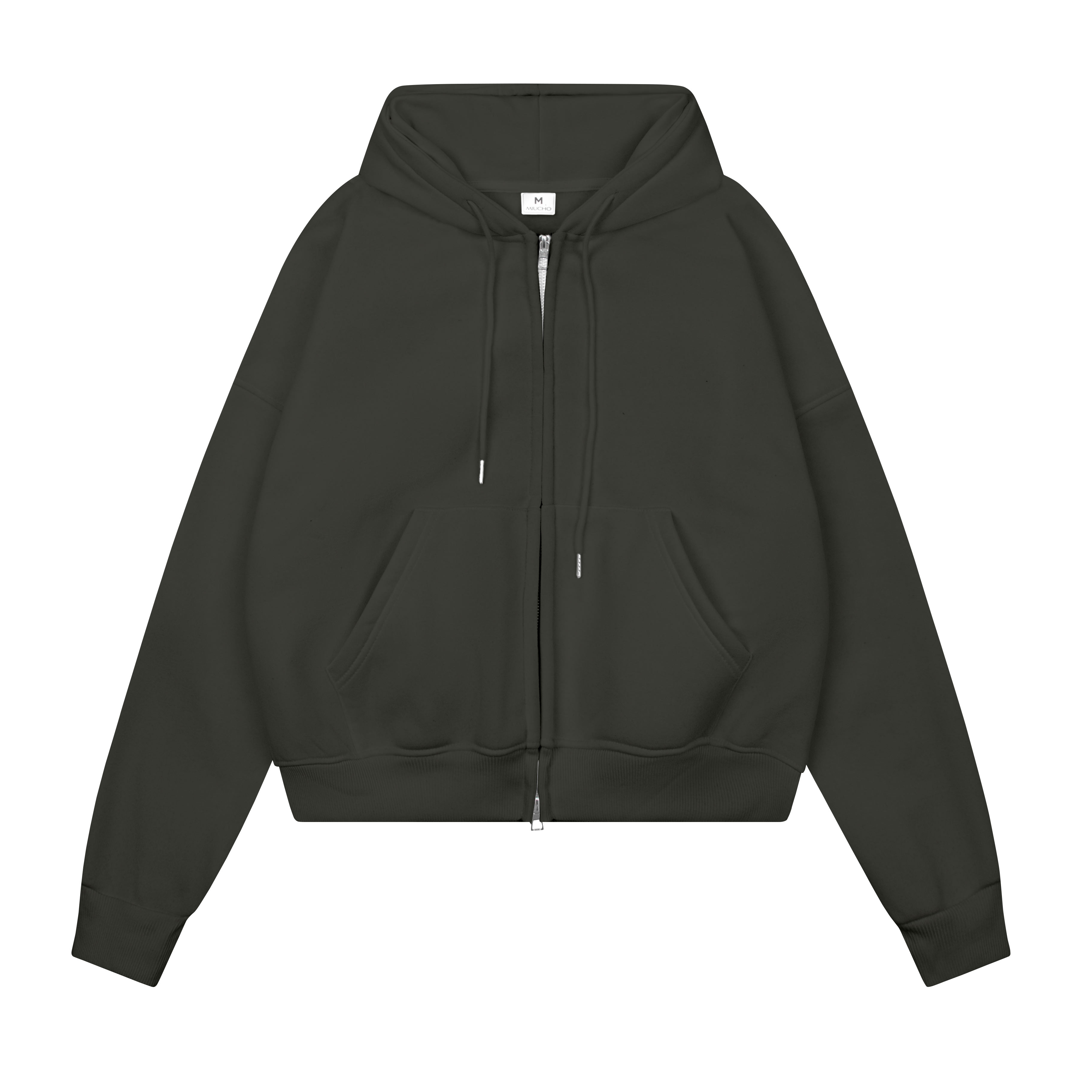 Áo hoodie zip unisex form boxy HXT01 Miucho vải nỉ bông dày dặn khóa kéo_thumbnail_9