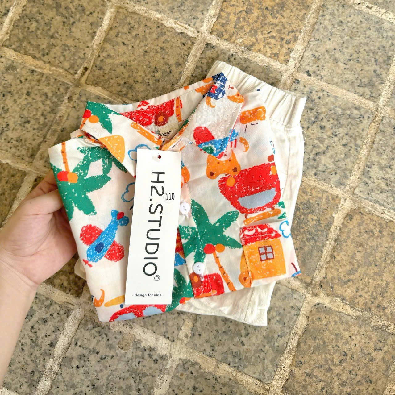 A49 BỘ SƠ MI GẤU CÂY Ô TÔ CAM- A108.292_thumbnail_1