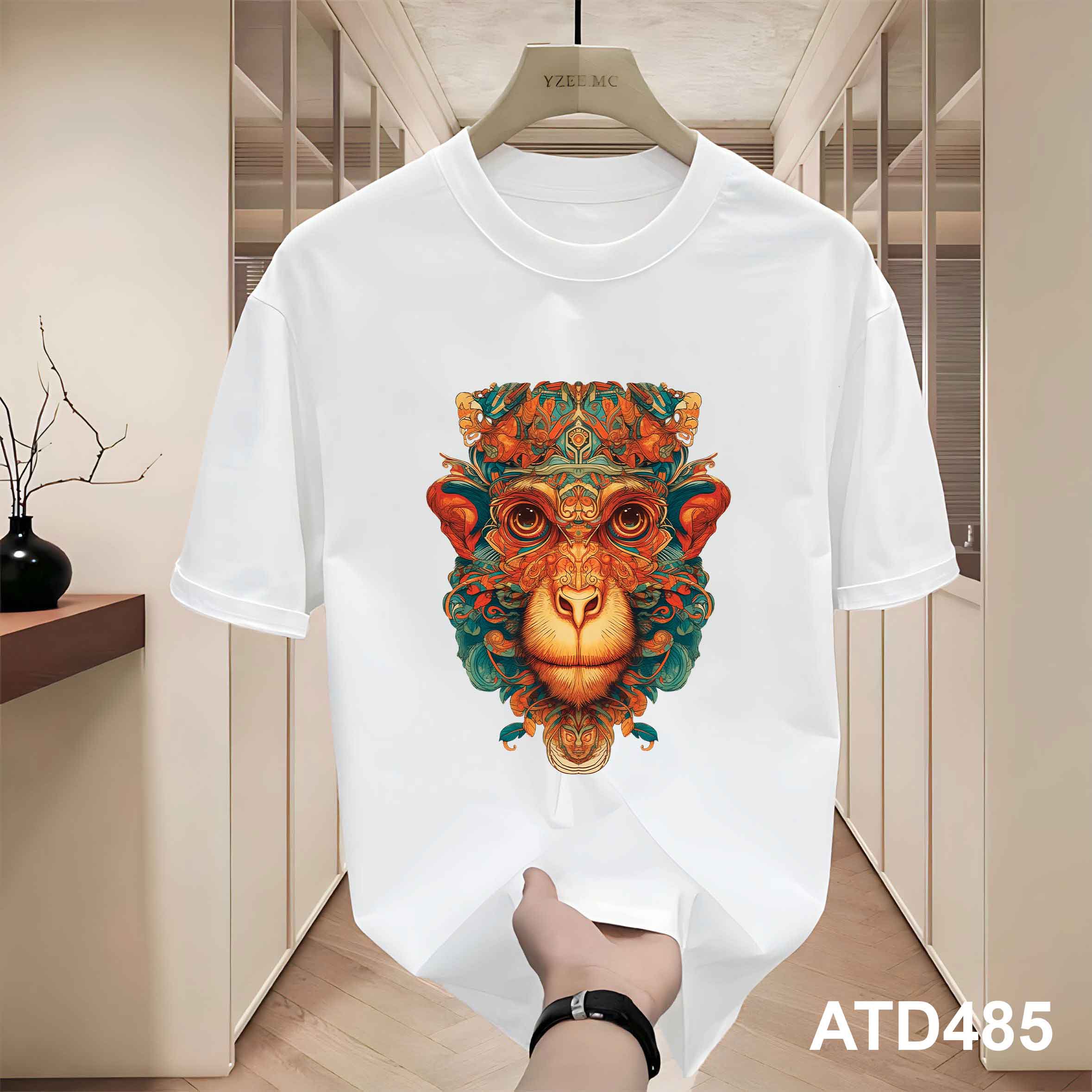 Áo thun nam form rộng ATD485 12 con giáp tuổi thân ( tuổi khỉ) Miucho Iconic cotton cổ tròn in graphic_thumbnail_3