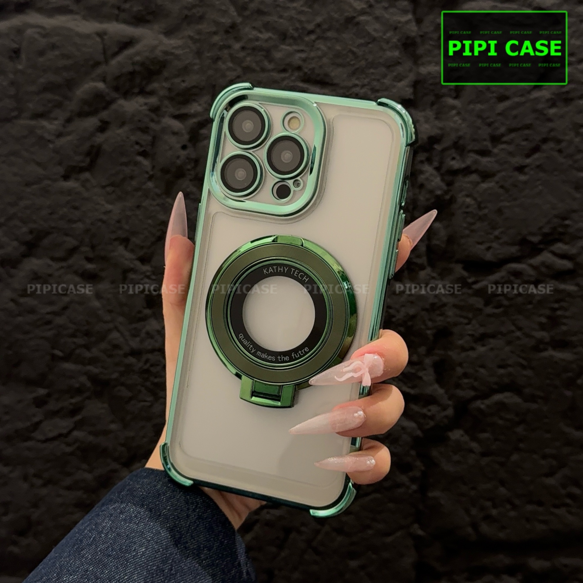 Ốp Lưng iPhone 14 Pro - Ven - Xanh lá