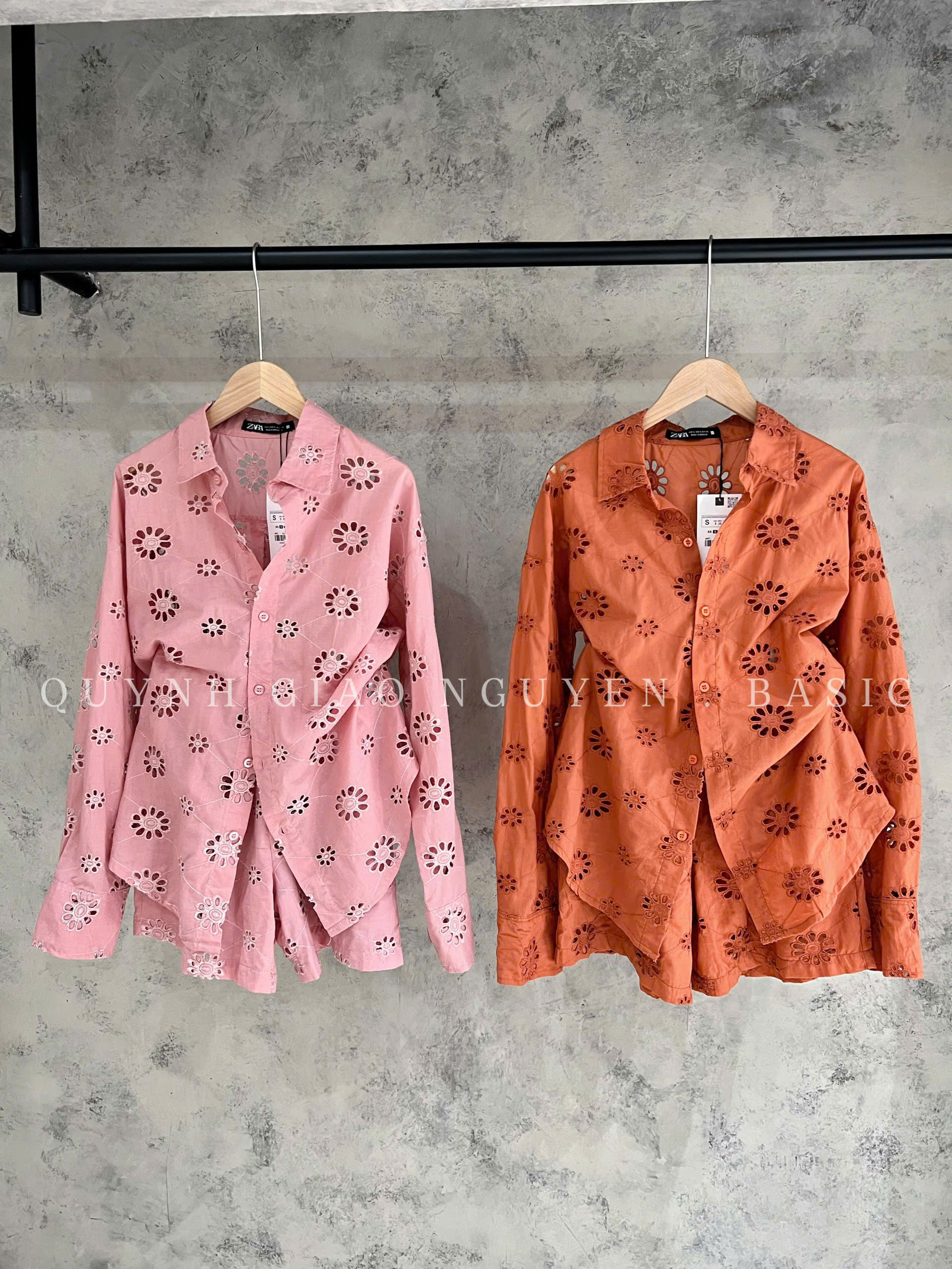 Set sơ mi đục lỗ ZÁ RÀ ( CAM ĐẤT )_thumbnail_0