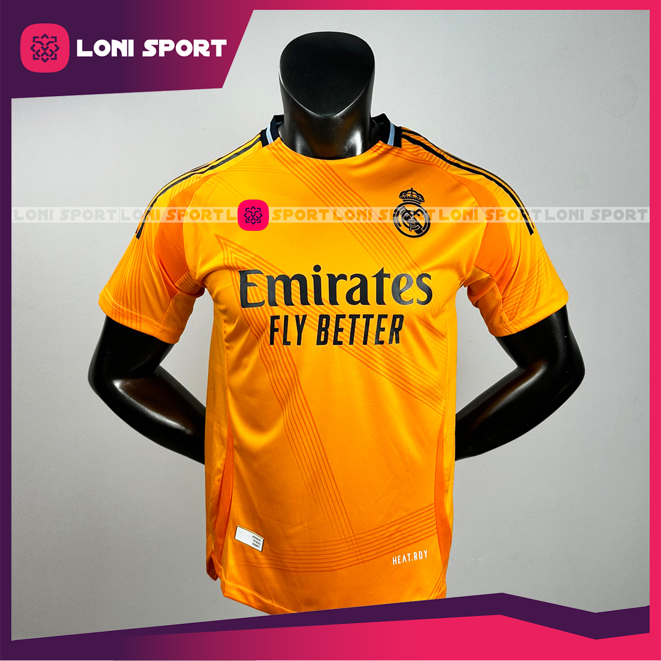 Bộ bóng đá Real Madrid sân khách cam 24/25 SF