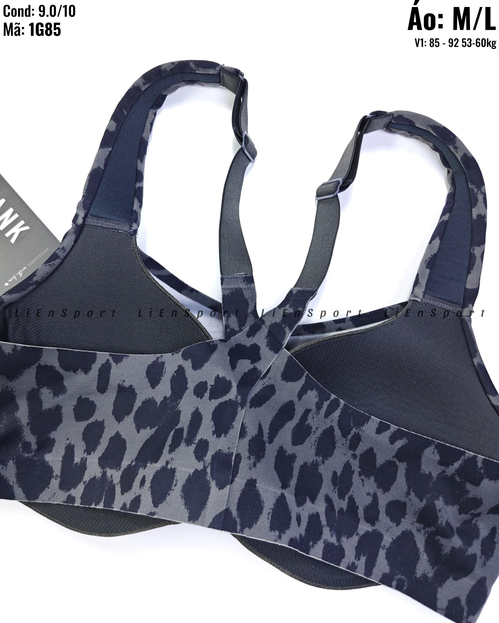 Victoria's Secret VSX Áo bra thể thao Nữ Size M L Xám đen họa tiết da báo Auth 2nd Dây vai bản lớn Khóa kéo trước Co giãn 4 chiều Thấm hút mồ hôi Nâng đỡ tốt Phù hợp gym yoga chạy bộ Mã:1G85_thumbnail_7