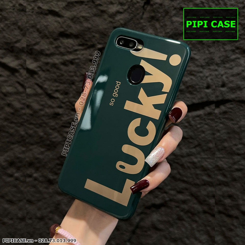 Ốp Lưng Oppo F9 - Lucky - Xanh Lá