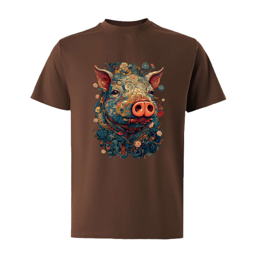 Áo thun nam form rộng 12 con giáp tuổi Hợi ( tuổi heo)ATD488 Miucho Iconic cotton cổ tròn in graphic_thumbnail_15