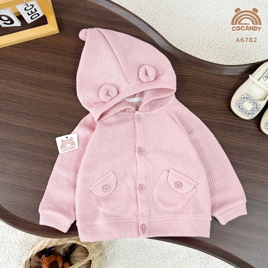 Áo khoác len HỒNG 2 túi mũ tai gấu_thumbnail_0