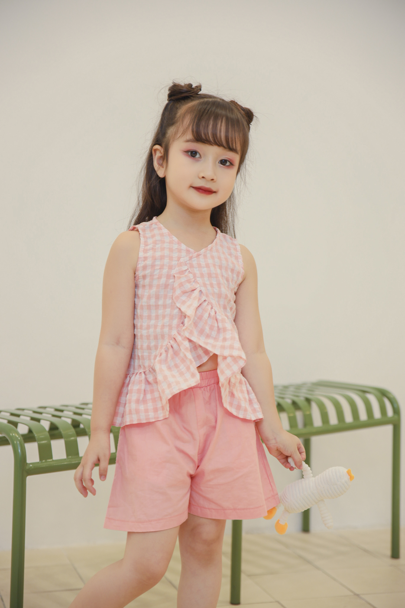 Set áo kẻ cổ V bèo_thumbnail_3