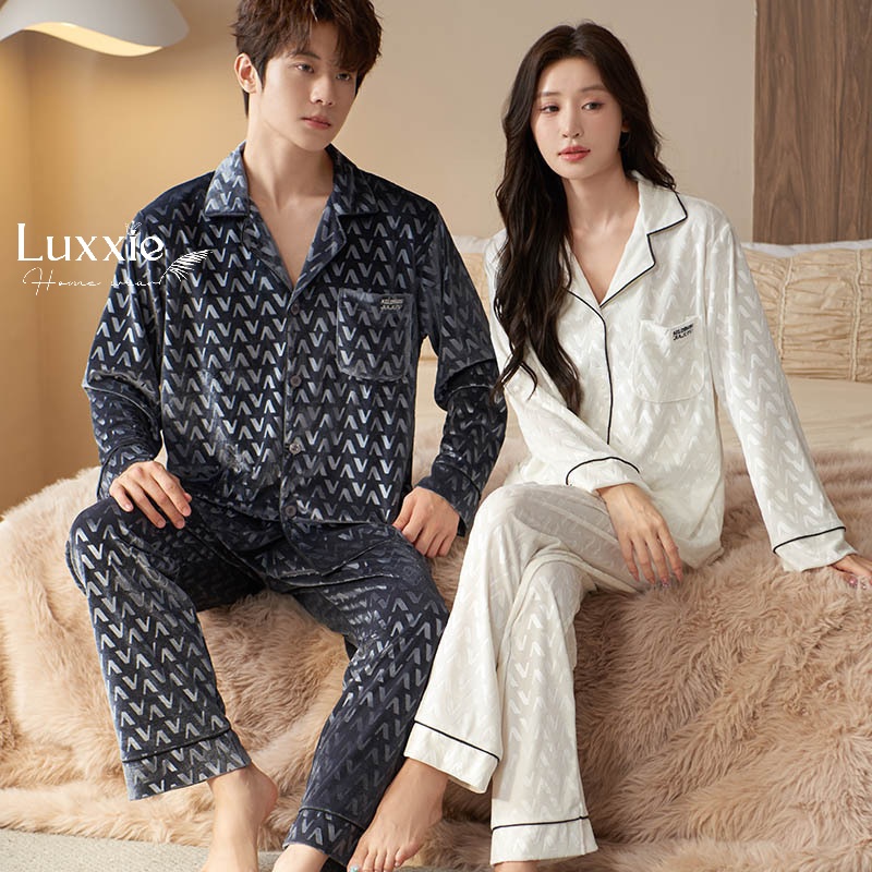 NHUNG30 Bộ ngủ nhung họa tiết chữ V_thumbnail_10