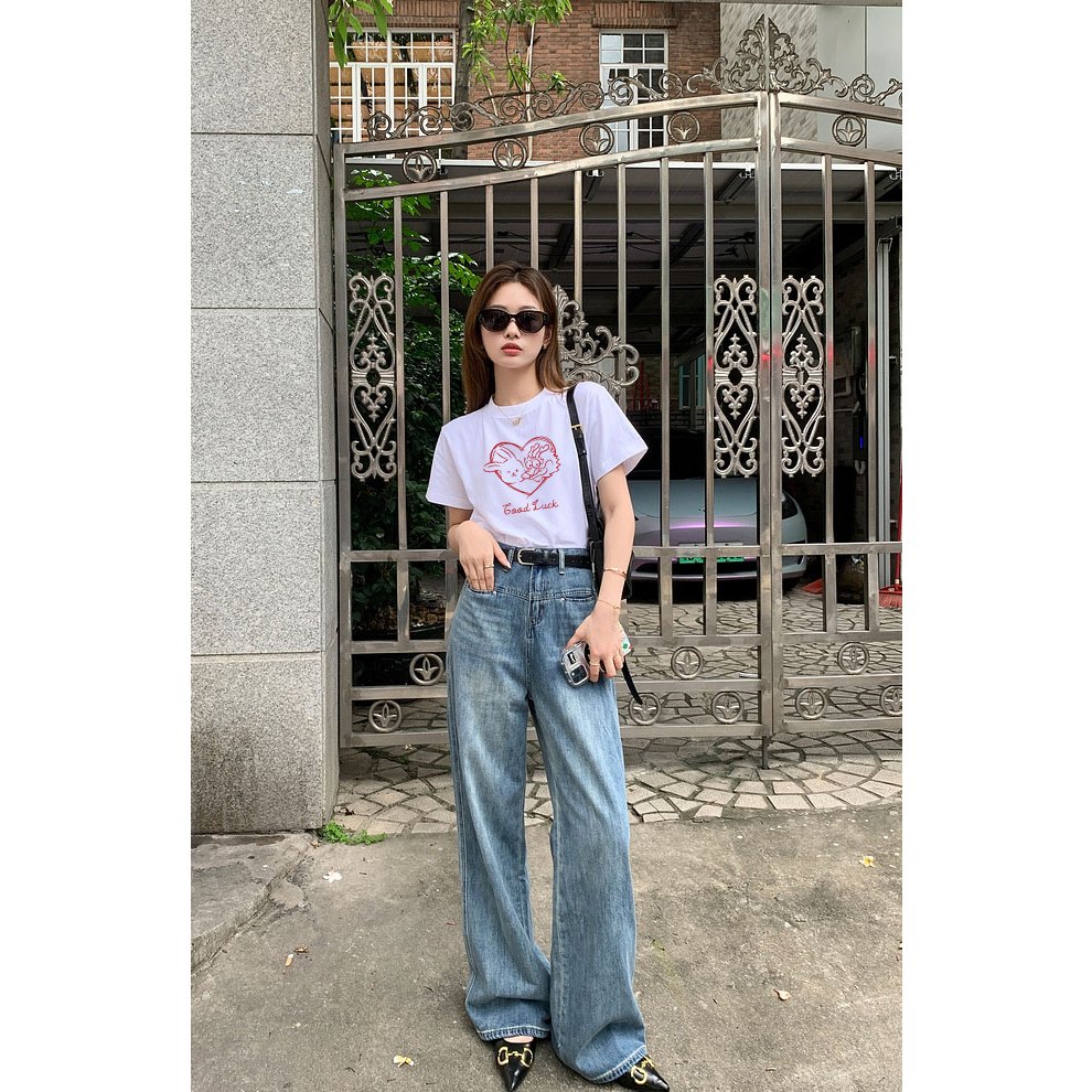 Áo thun nữ Tết form vừa regular ARD911 Miucho Chic cotton cổ tròn in artwork_thumbnail_3