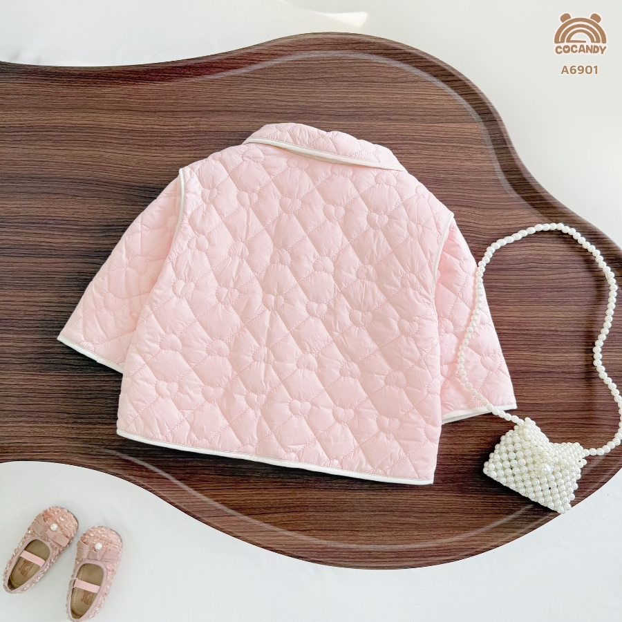 Áo khoác HỒNG cổ sen phối BE_thumbnail_1