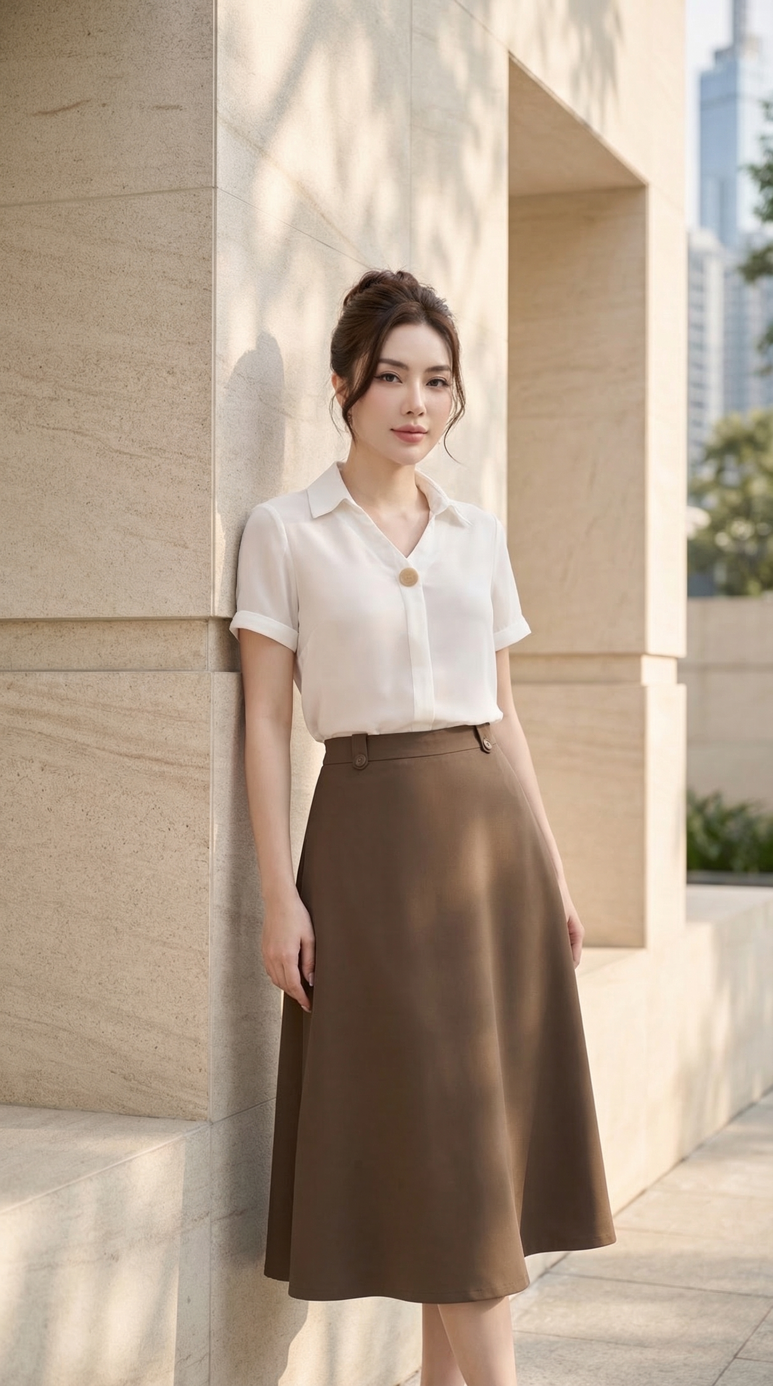 Áo sơ mi TRALI 26100 màu trắng