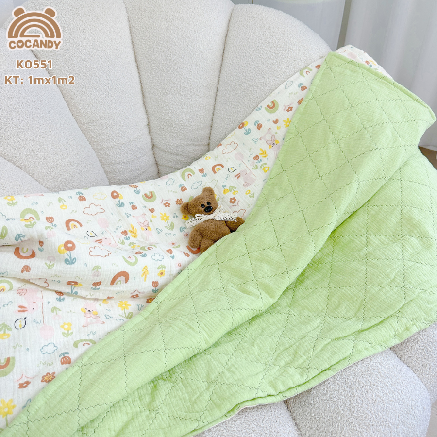 Chăn trần bông BE hoa cầu vồng