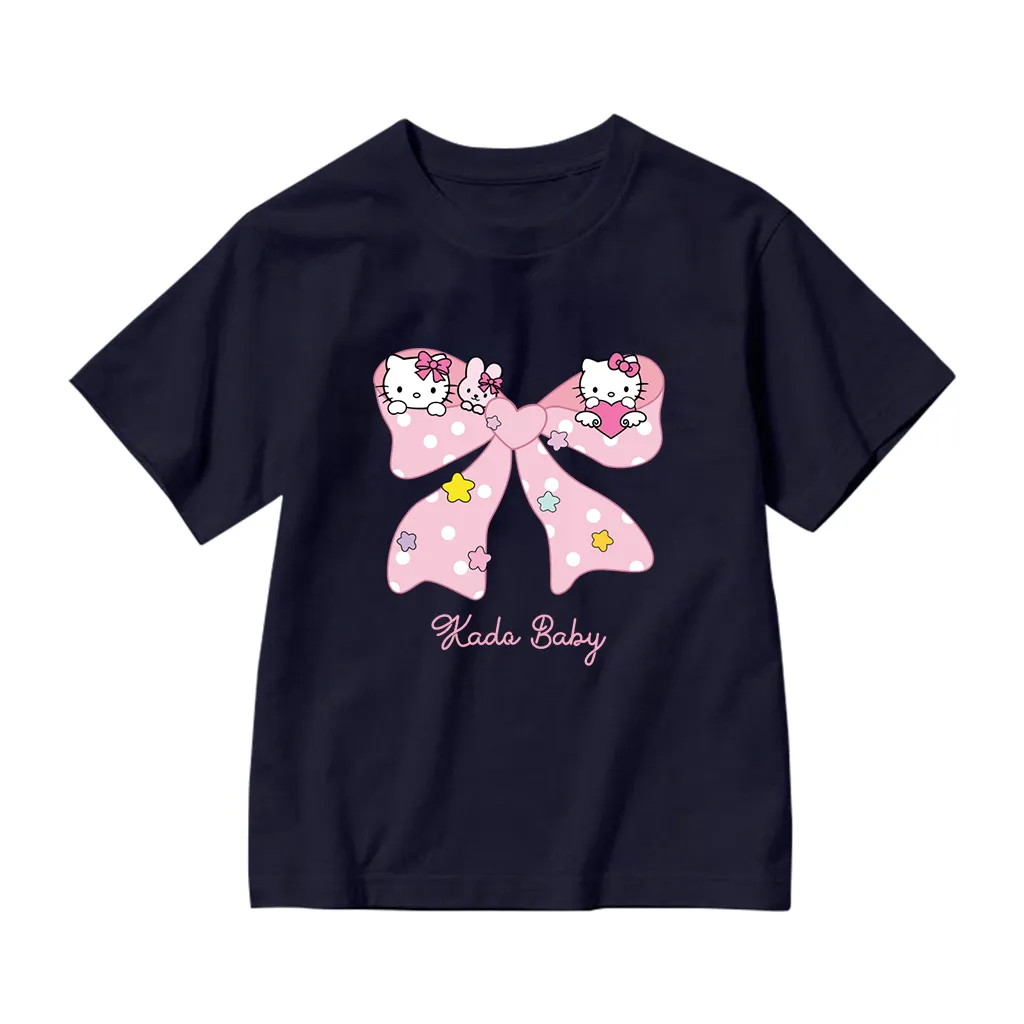 Áo thun bé gái form rộng Kado vải cotton thoáng mát mềm mại Hello Kittie hình nơ siêu cute 2881_thumbnail_10