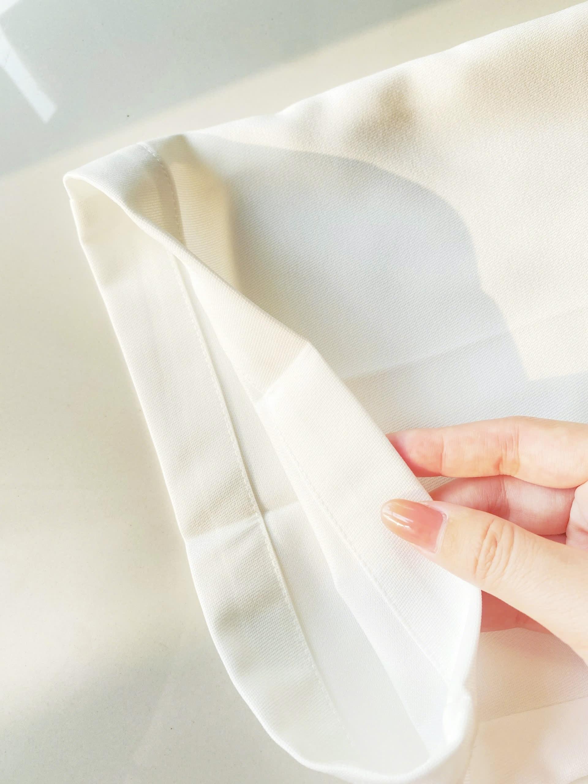 GUMOM - Quần Trung Niên Nữ U50 U60 Quần dài trắng ống rộng dáng suông lưng thun một mặt Quan trung niên cao cấp cho mẹ Nhung Ong Áo Nhung Ong Áo Women Pants_thumbnail_3