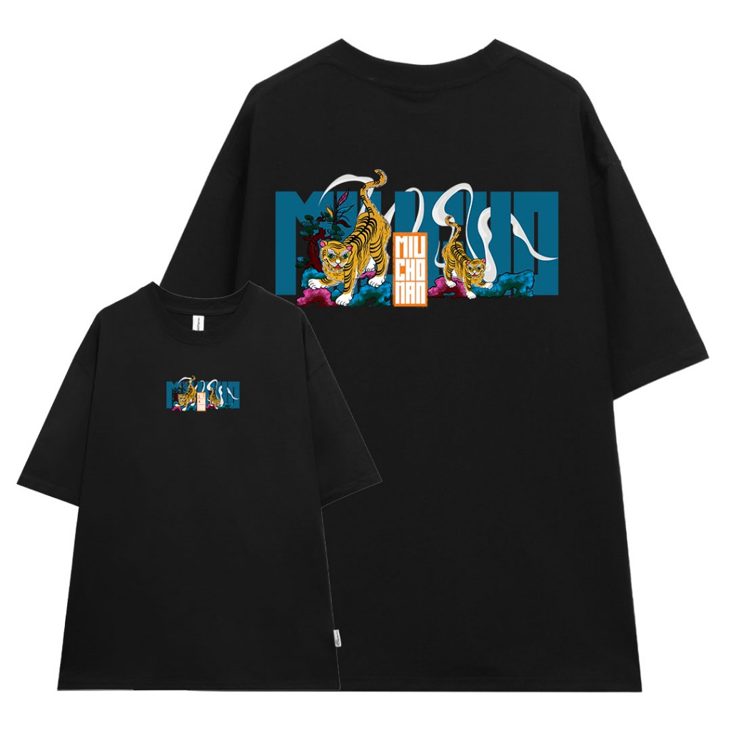 Áo thun nam form rộng 12 con giáp tuổi Dần ( tuổi hổ) ATD440 Miucho Man cotton cổ tròn ingraphic_thumbnail_6