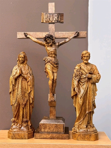 Bộ tượng bàn thờ gỗ trầm tốc 30cm