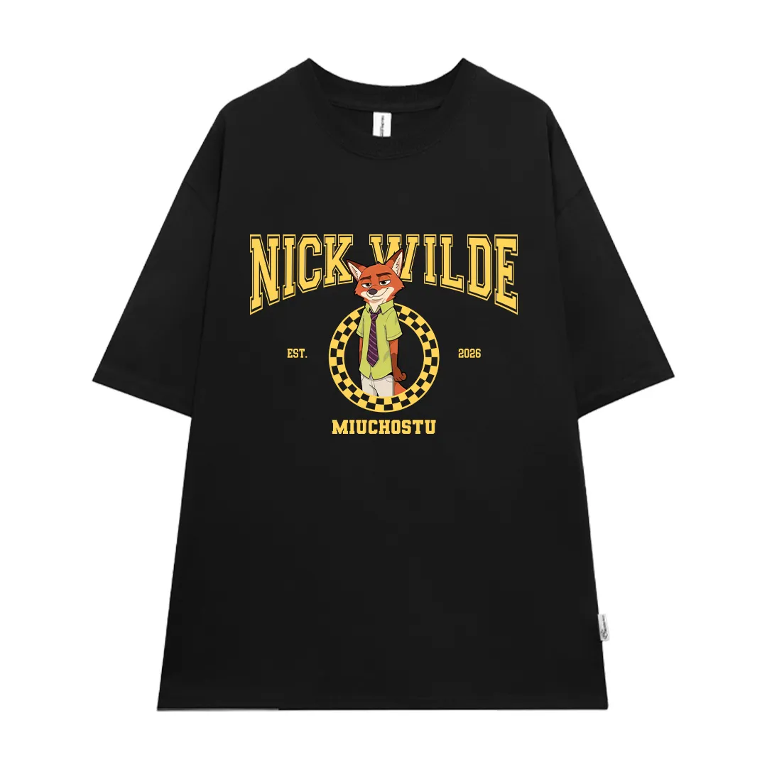 Áo thun cặp đôi form oversize Miucho vải cotton co giãn 2 chiều thoáng mát Nick Wilde in mix 2825_thumbnail_10