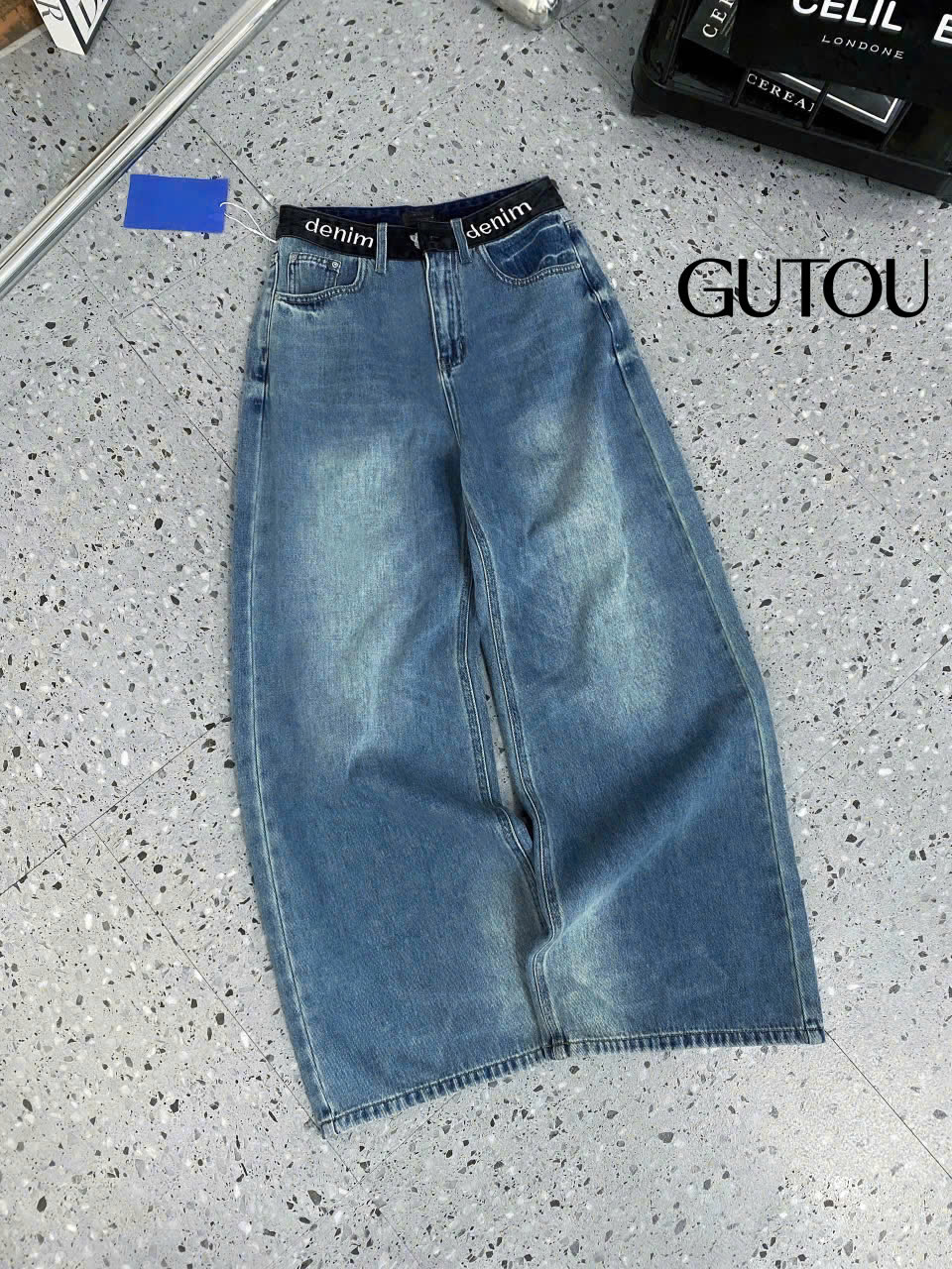 [ GUTOU ] Quần Jeans Suông Denim Label_thumbnail_6