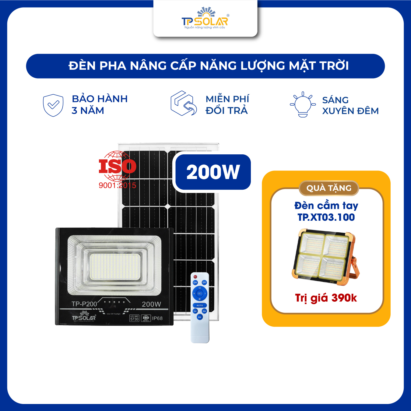 Đèn pha 1 chóa năng lượng mặt trời (TP-P200 / TP-P300 / TP-P600)_thumbnail_0