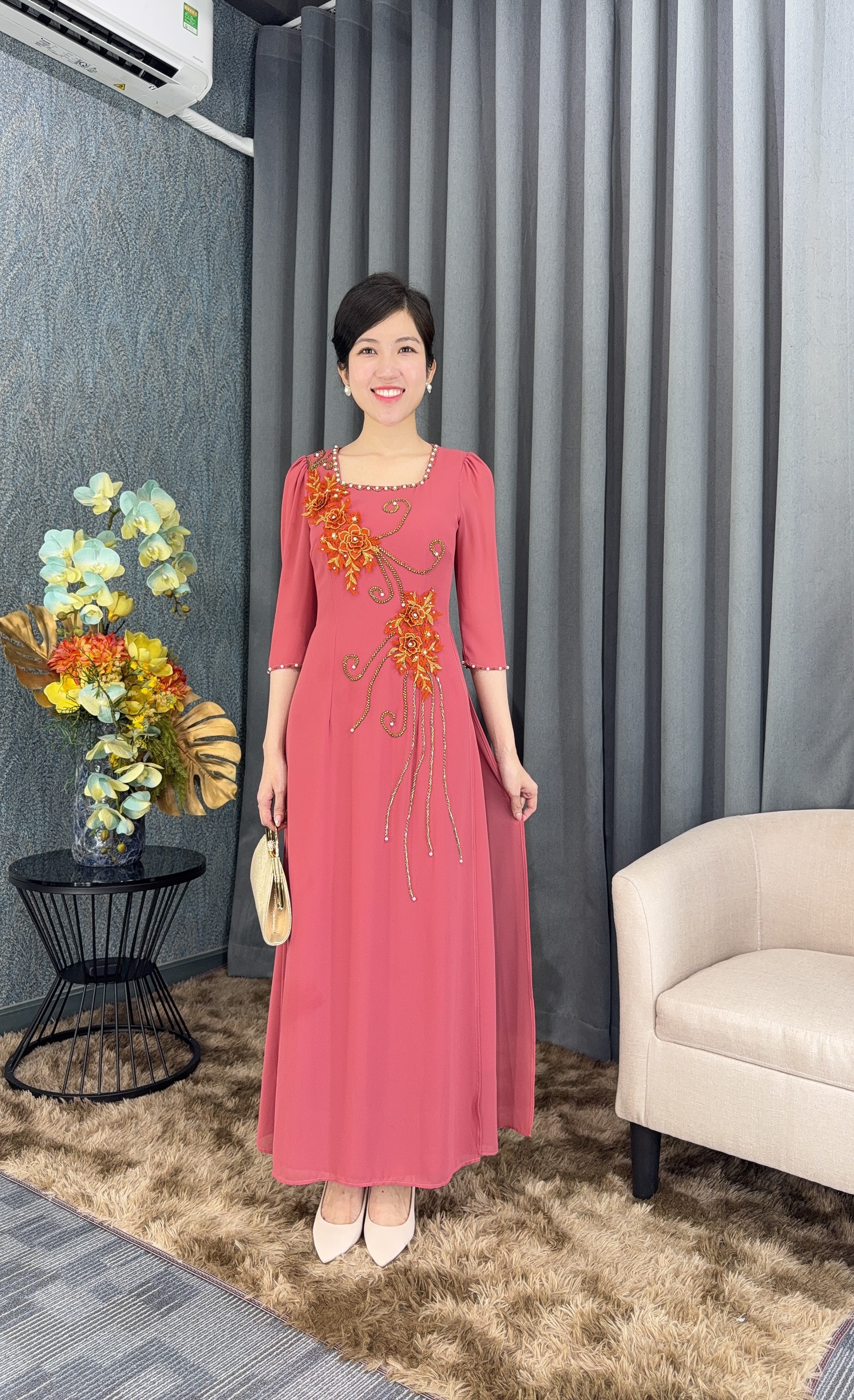 Đầm giả áo dài - Y1771 - Thương hiệu Zonbig