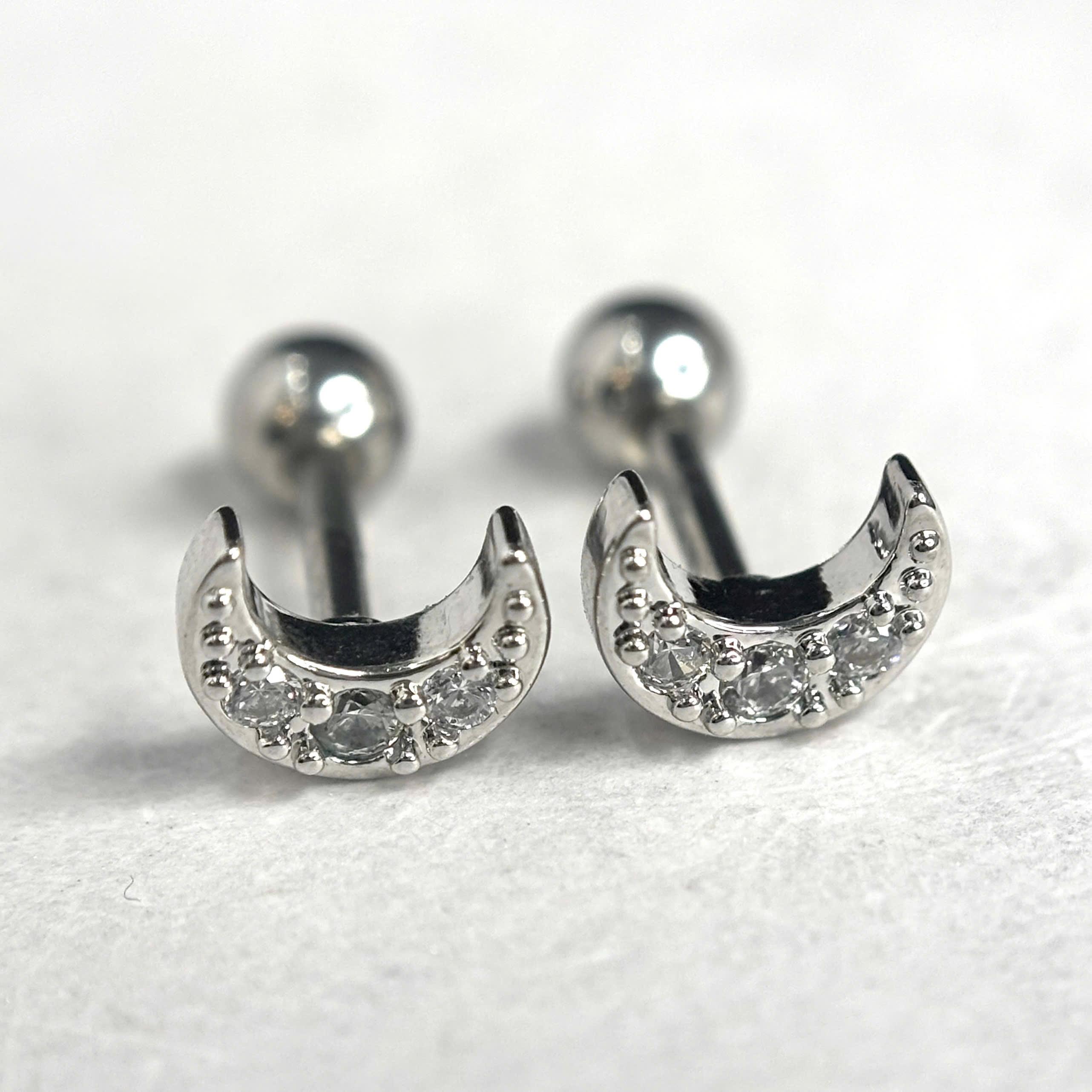 Khuyên kiểu mặt trăng bi vặn