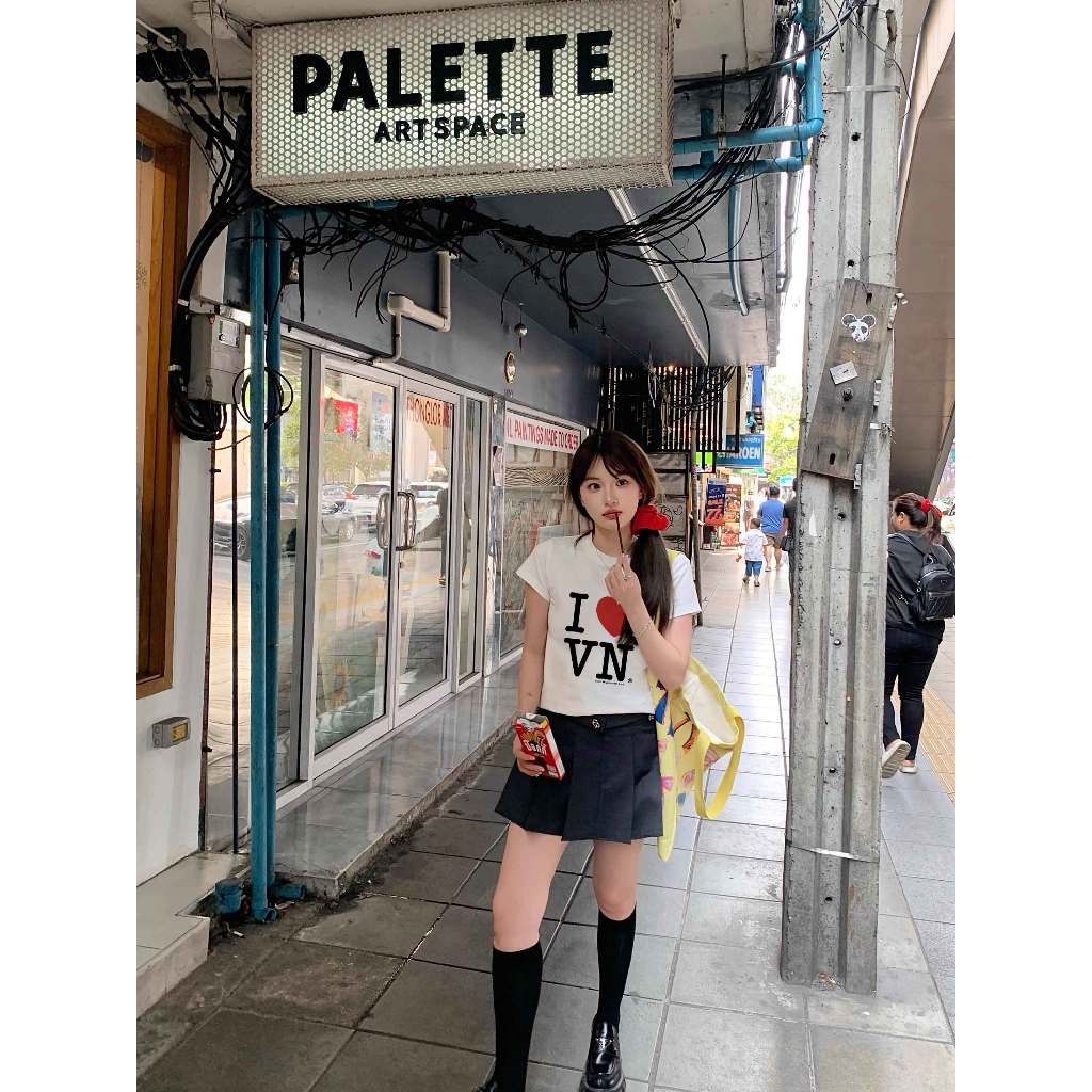 Áo thun baby tee I love VietNam form ôm xinh xắn ABD1220 Miucho tay ngắn Cổ tròn hotrend in artwork_thumbnail_6