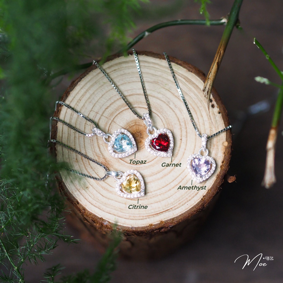 D272 - Dây chuyền trái tim đá tự nhiên