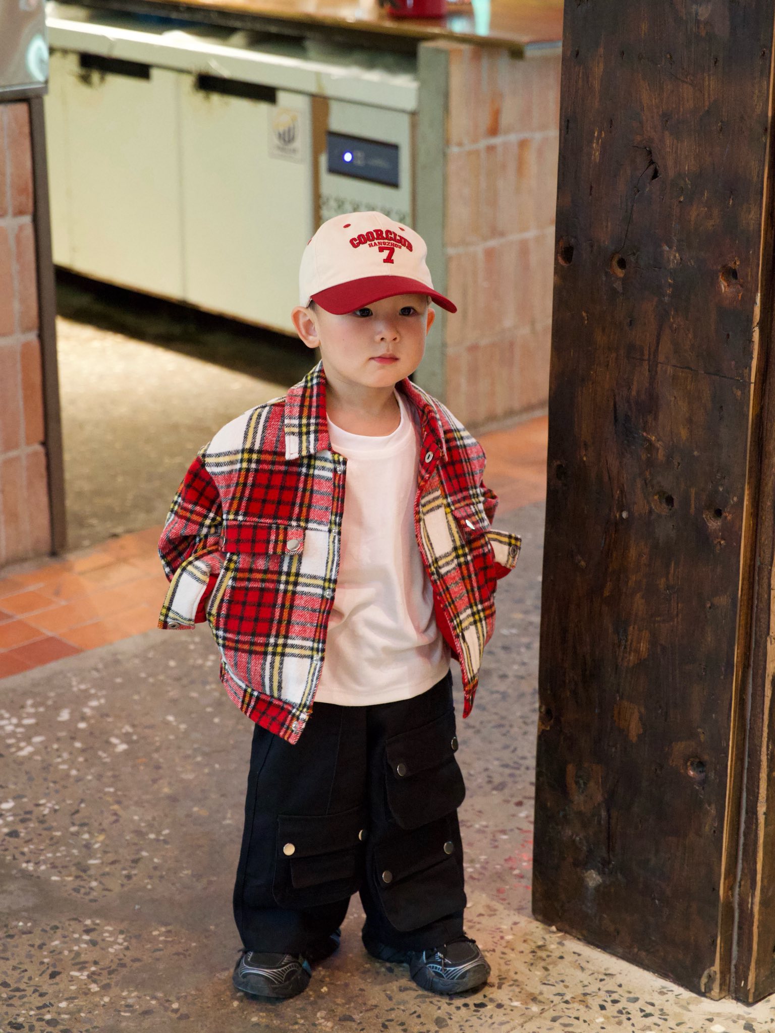 Áo khoác kẻ đỏ lót trần bông_thumbnail_4