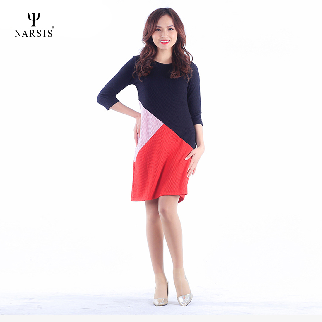 VÁY KIỂU NỮ B7024 NARSIS CHẤT LIỆU THOÁNG MÁT, DỄ CHỊU, THOẢI MÁI CẢ NGÀY, DỄ VẬN ĐỘNG