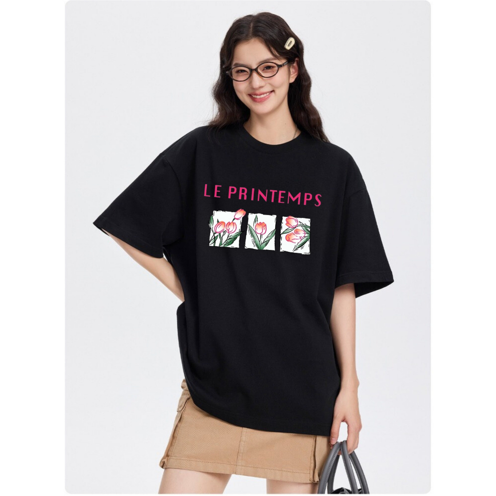 Áo phông nữ form rộng in hình nơ và hoa nữ tính local brand 𝐖𝐞 𝐓𝐞𝐞 - T013_thumbnail_6