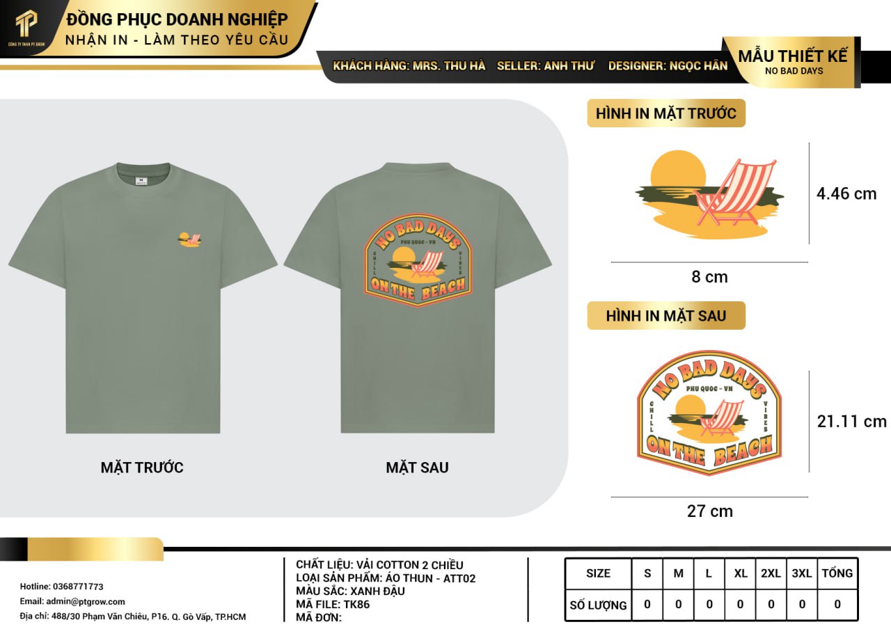Áo thun thiết kế như yêu cầu TK86