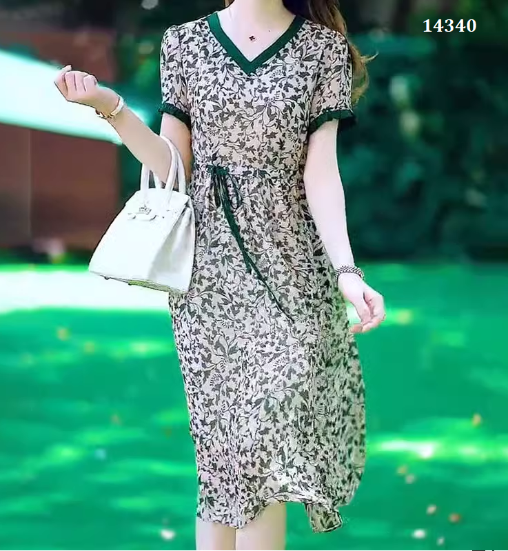 14340-Đầm voan suông viền xanh phối dây rút eo ( voan,lót)_thumbnail_0
