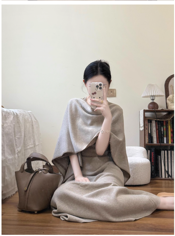 Áo Khoác Chân Váy Dáng Dài Nút Chạy Dọc_thumbnail_4