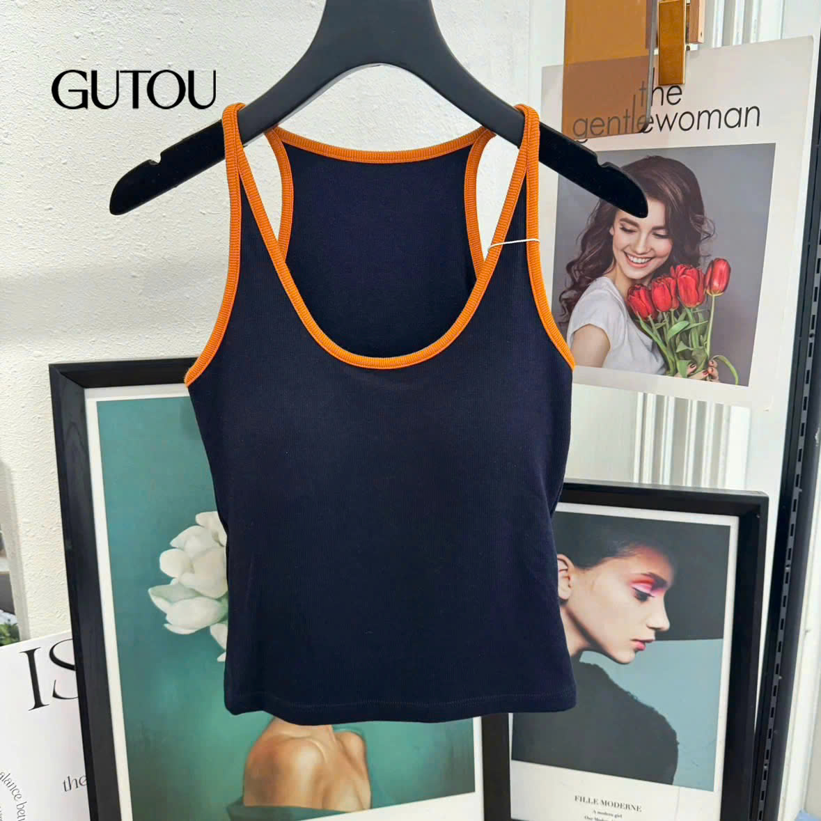 [ GUTOU ] Áo Tank Top Thun Gân Phối Màu_thumbnail_9