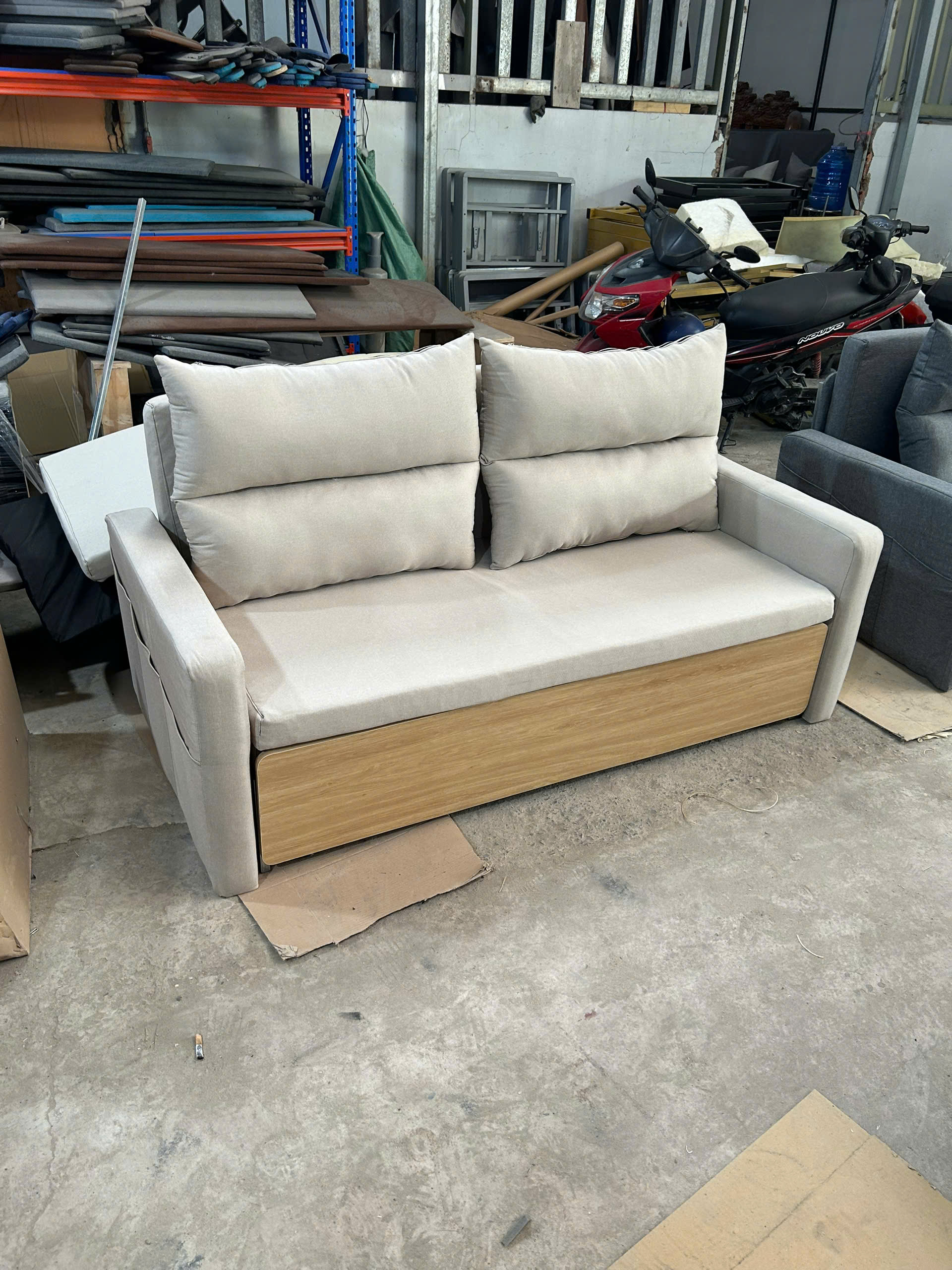 Sofa giường thông minh SmartFurni SMF18 - Mặt ốp gỗ Melamine - Xanh dương_thumbnail_10