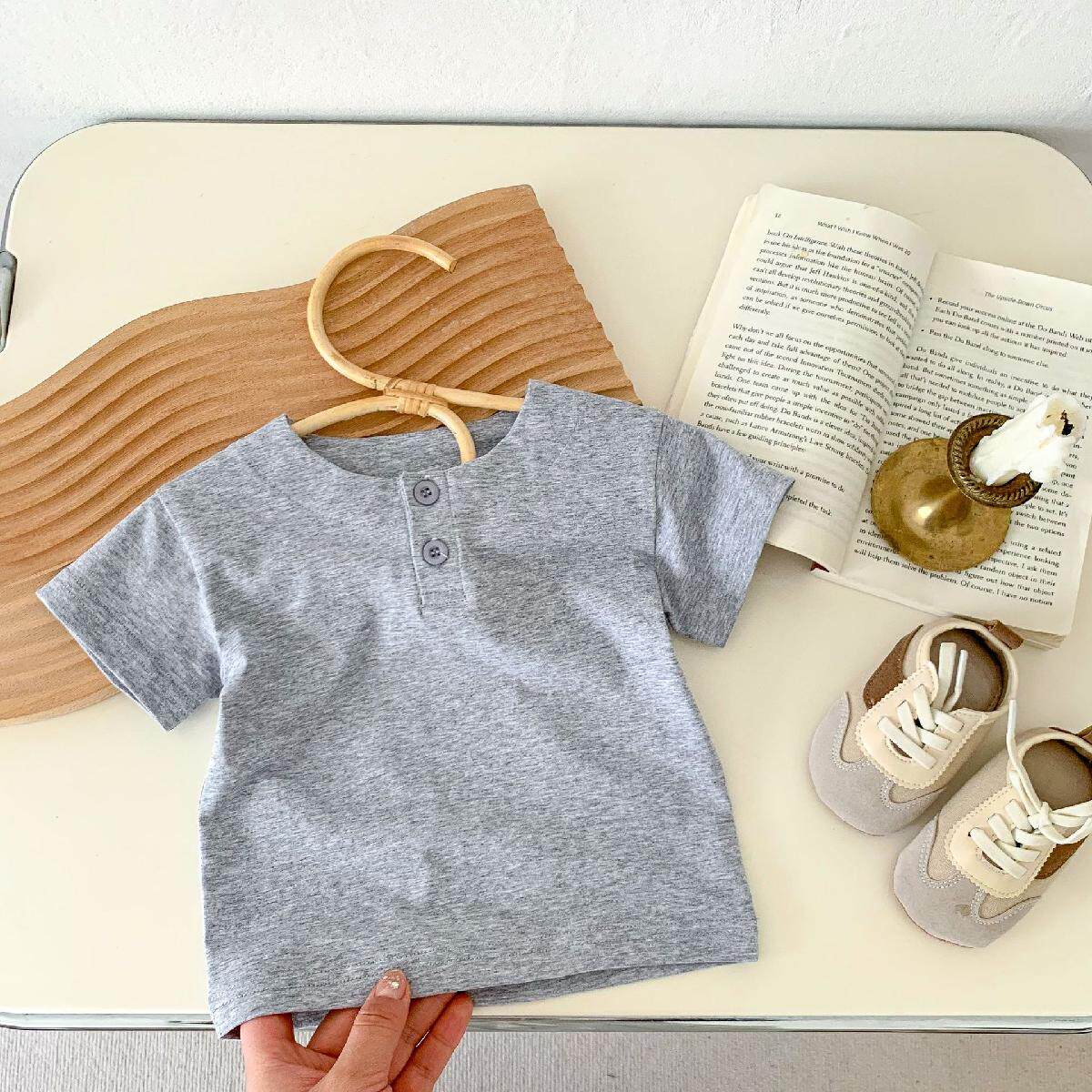 Áo thun cài nút cổ tròn Basic Cotton cho bé_thumbnail_8