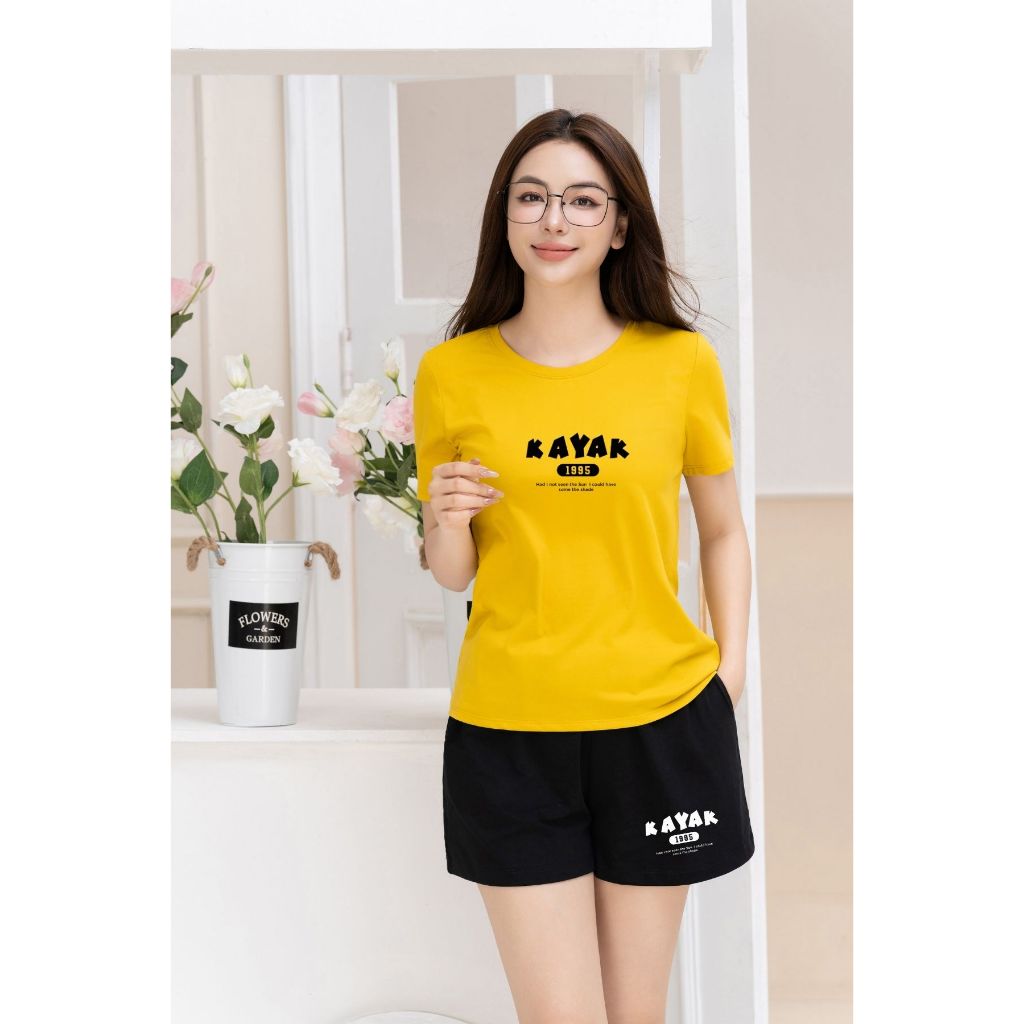 [Form vừa] Bộ đồ nữ in chữ KAYAK - Set đồ nữ cộc tay mặc nhà/ đi chơi LOZA VP38_thumbnail_13