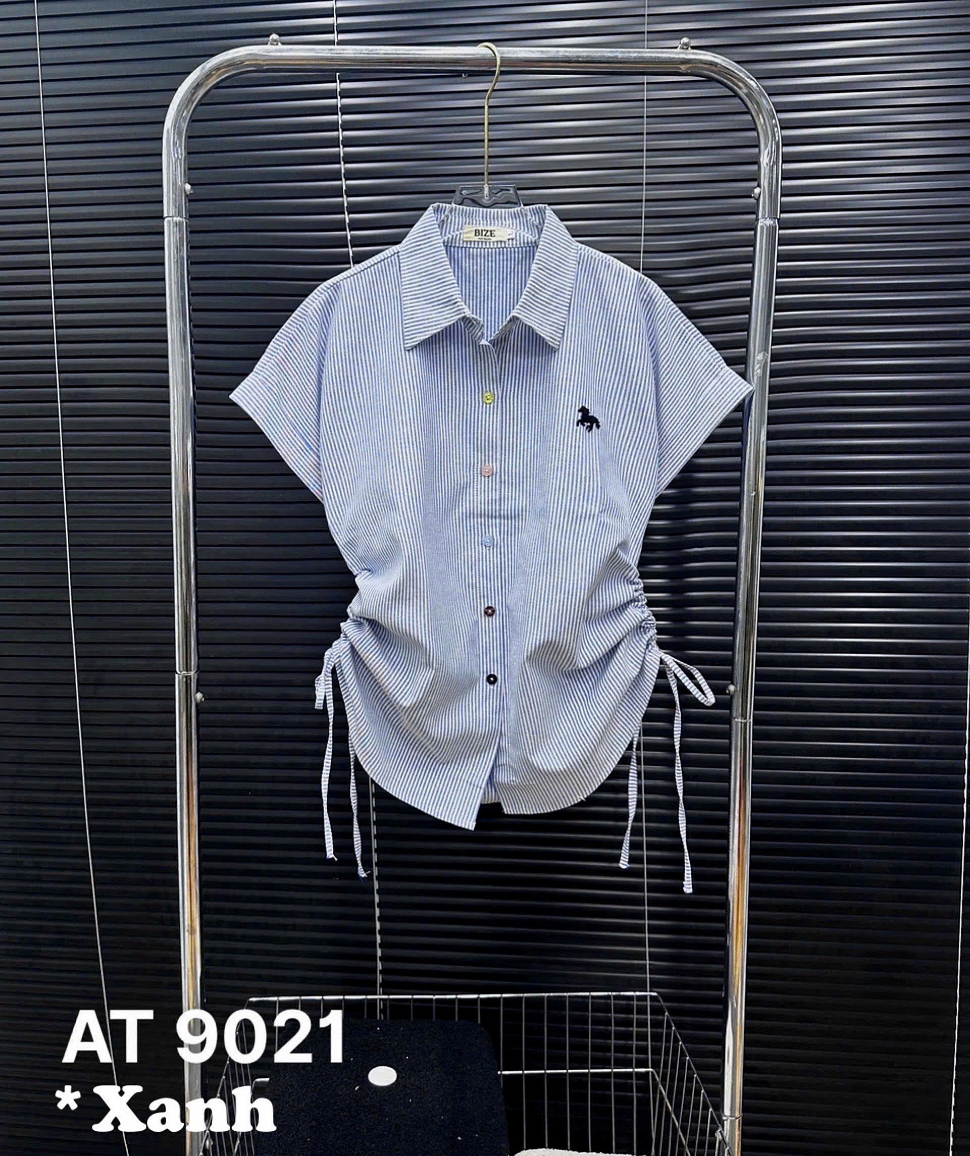 Áo sơ mi sọc thêu 3D rút eo bigsize AT9021 dành cho nàng mũm mĩm từ 55-90kg_thumbnail_4