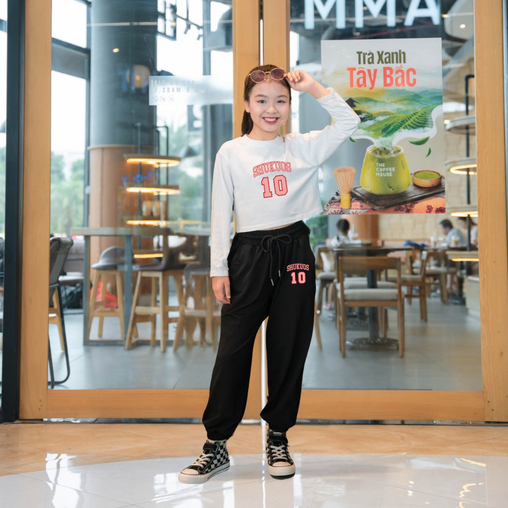 Đồ bộ dài tay bé gái in số 10 -  Bộ thu đông bé gái cân nặng từ 15-38kg-  Loza Kids SC131_thumbnail_1