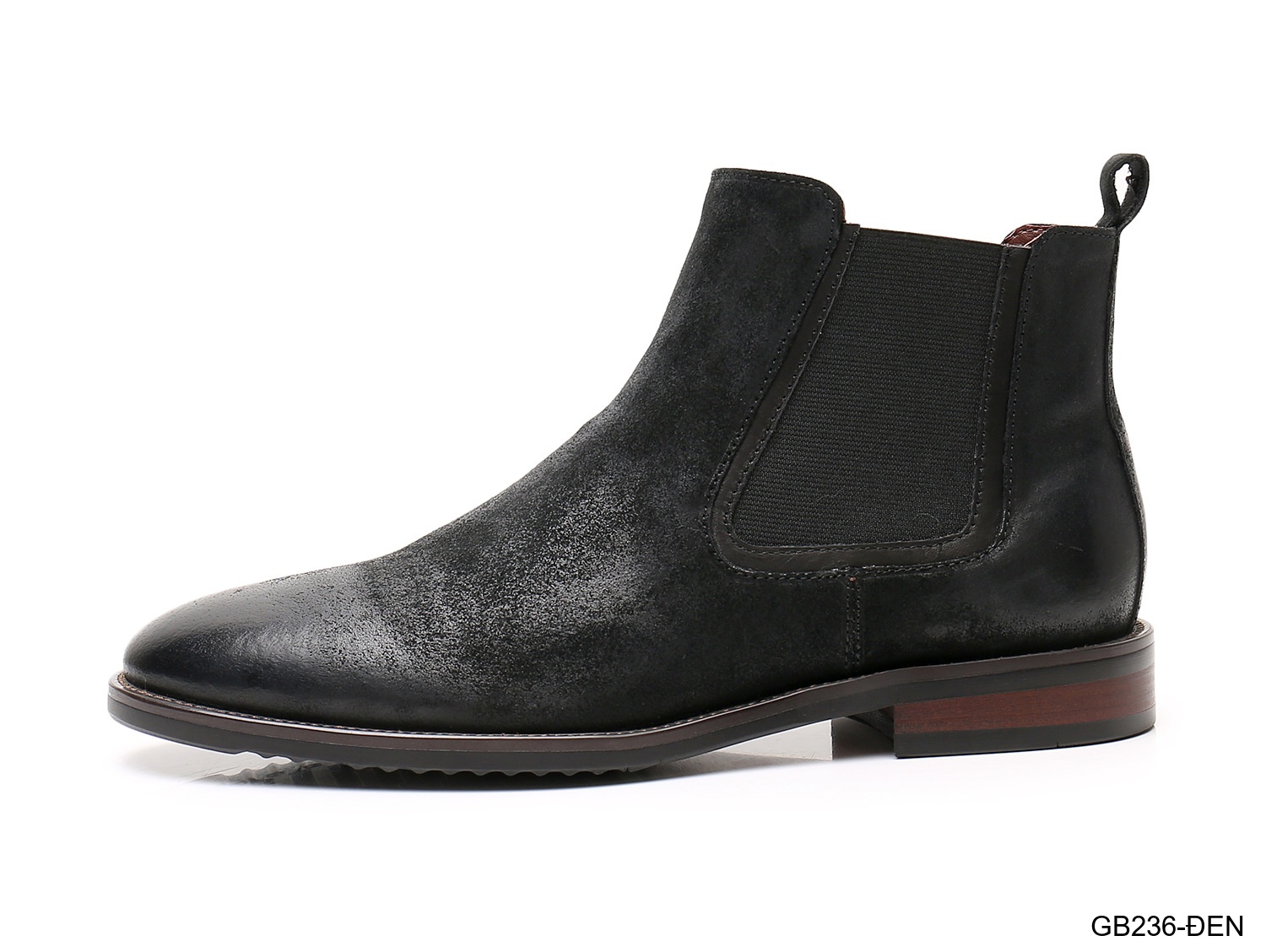 GB236 - Giày Chelsea Nam Da Heo Phong Cách Anh Quốc, Đế Cao Su Thoáng Khí, Màu Đen Kaki_thumbnail_17