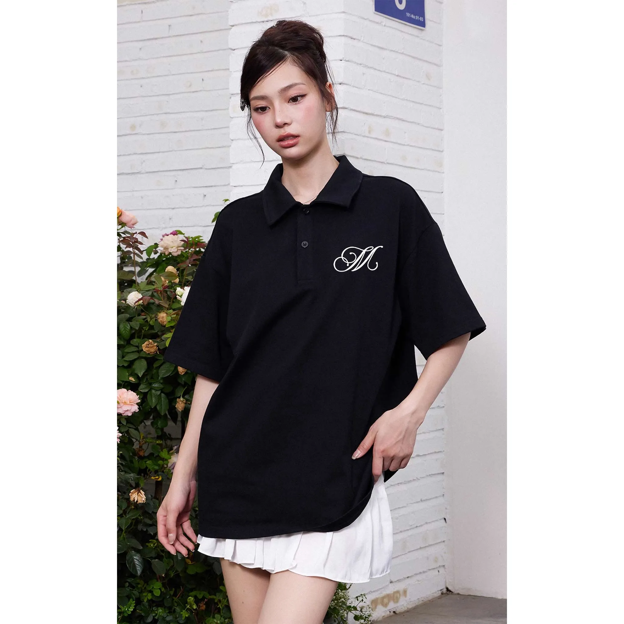 Áo polo vải cotton cao cấp 2477 Miucho phong cách basic tay ngắn cổ trụ in typography_thumbnail_4