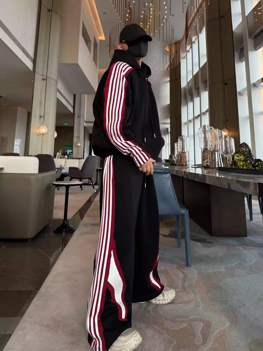 Set nỉ nhung sọc đỏ