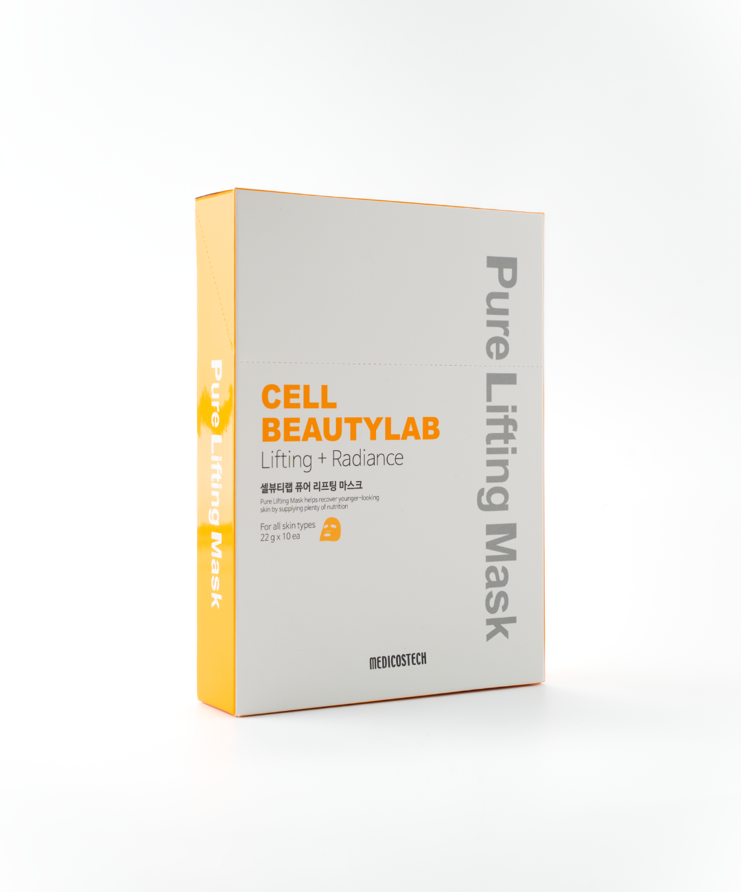 MEDICOSTECH CELL BEAUTYLAB PURE LIFTING MASK - Mặt Nạ Nâng Cơ Dưỡng Sáng & Phục Hồi Da Nhạy Cảm - Collagen Biển, Niacinamide, Rau Má - Hộp 10 Miếng - [MDC002]