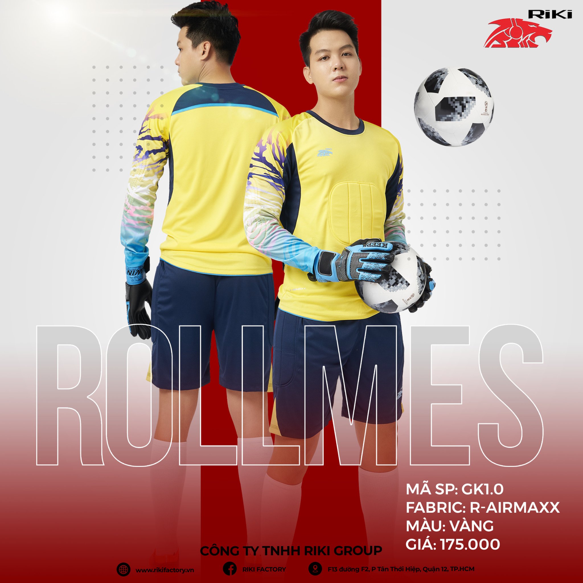 Bộ thủ môn Riki vàng - L