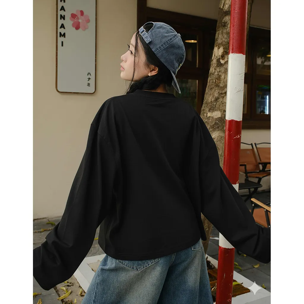 Áo thun boxy nam nữ Miucho chất vải mềm mại thoáng mát cún bắt bướm in mix 2834_thumbnail_3