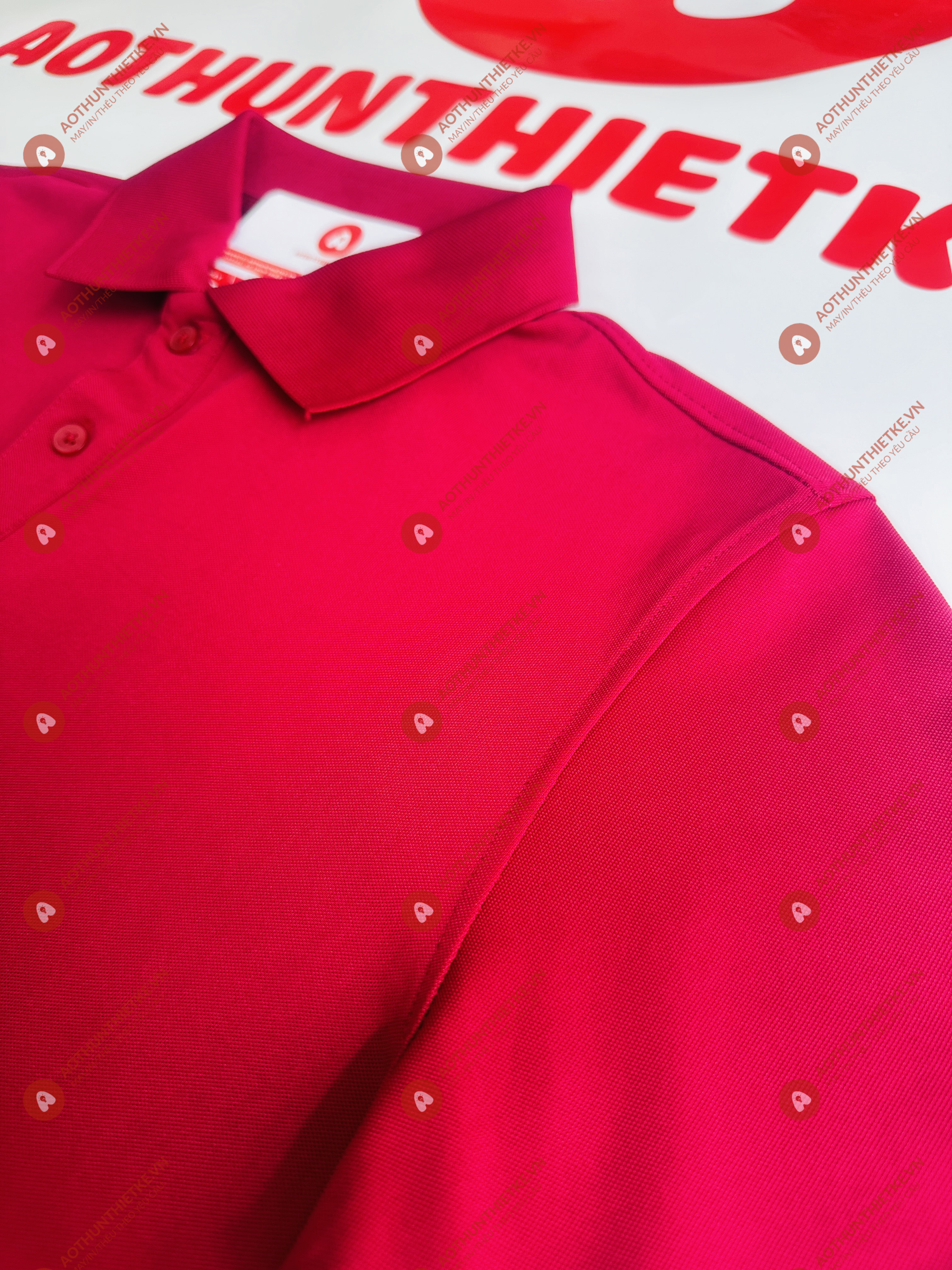 Áo Đồng Phục Polo Basic Đỏ Đô_thumbnail_1