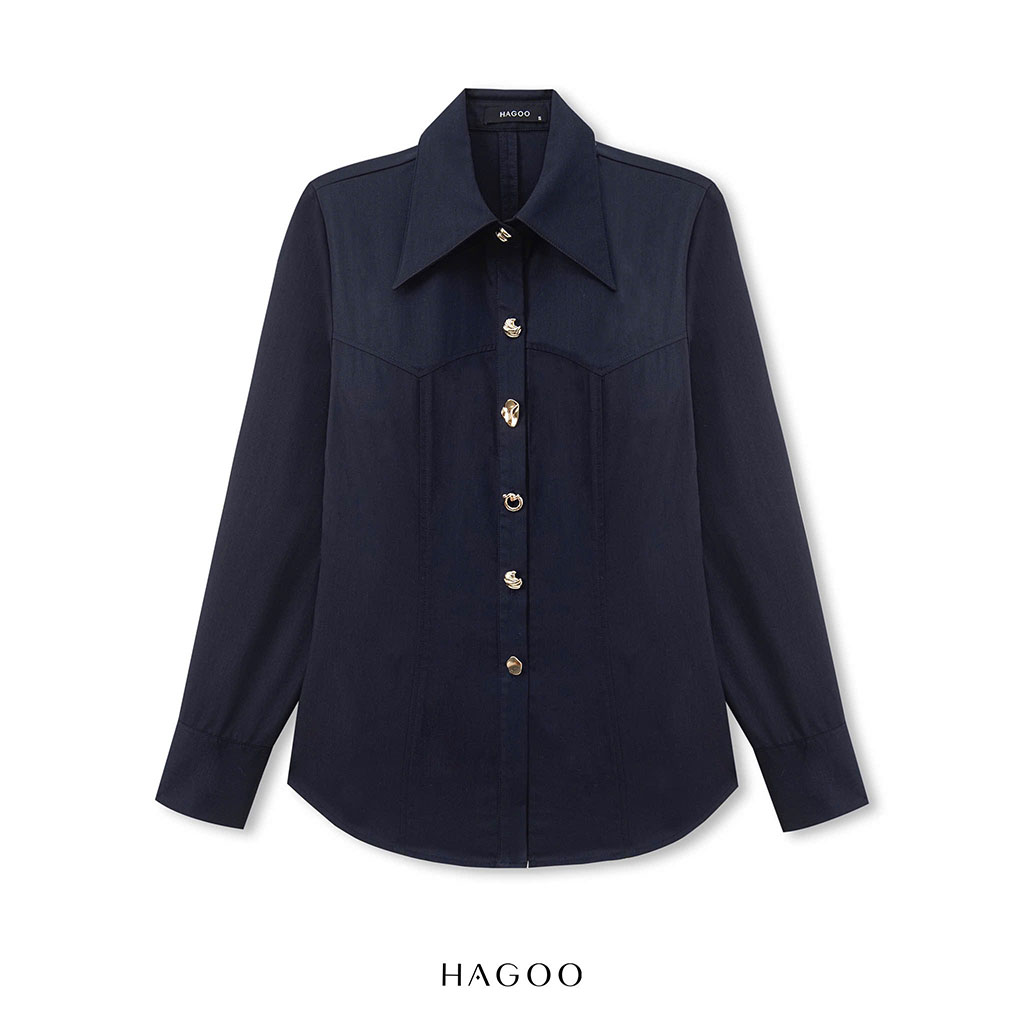 Áo sơ mi cúc trang trí xẻ sau HAGOO_thumbnail_7