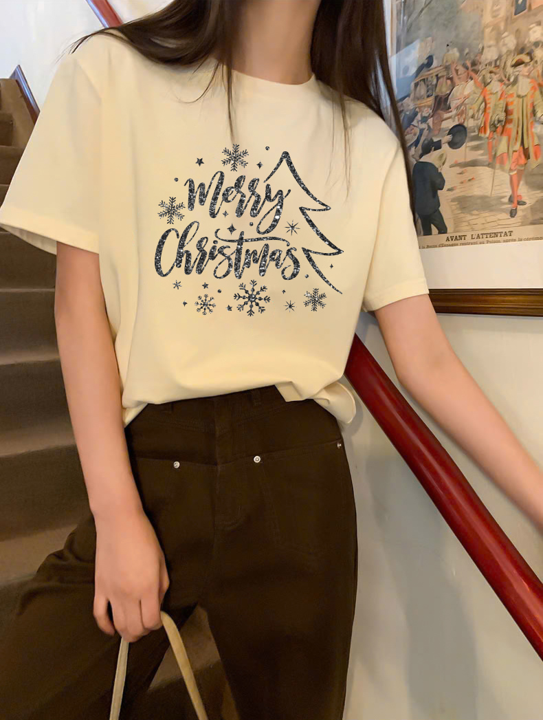 Áo thun nữ giáng sinh noel form vừa regular vải cotton 4c thoáng mát 1772 Miucho Chic Chic in mix_thumbnail_5